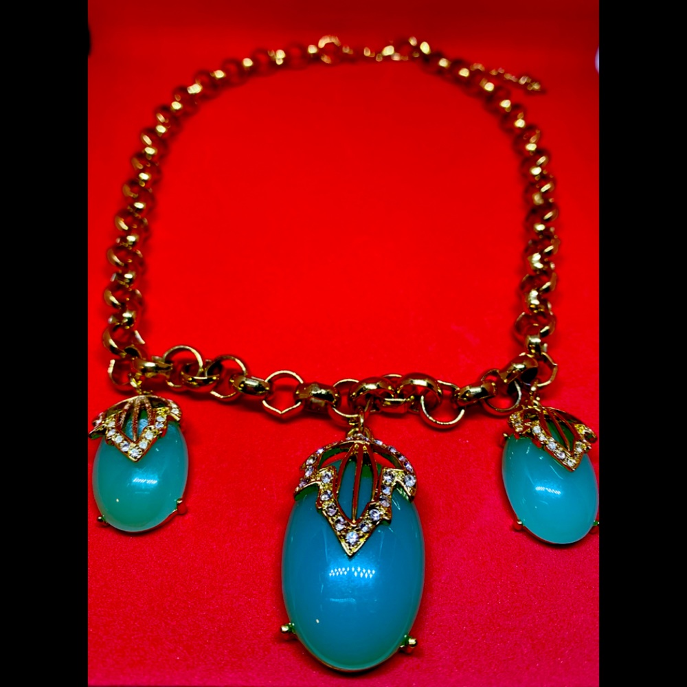 Chunky Blue Stone Necklace